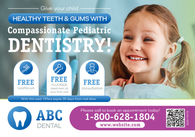 Pediatric Dentistry Postcard Idea