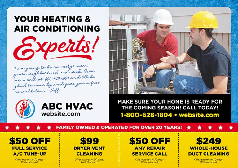 Personalized HVAC Postcard with Coupons
