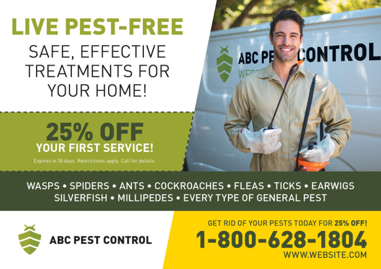 Pest Exterminator Postcard with Coupon