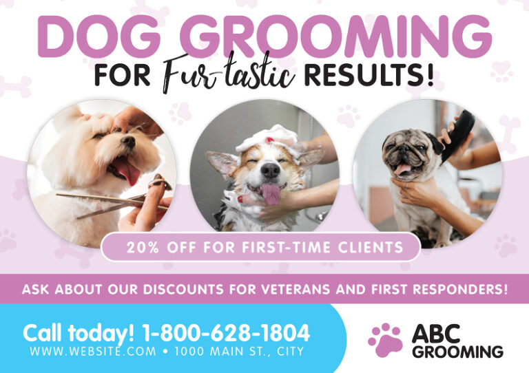 Pet Grooming Postcard