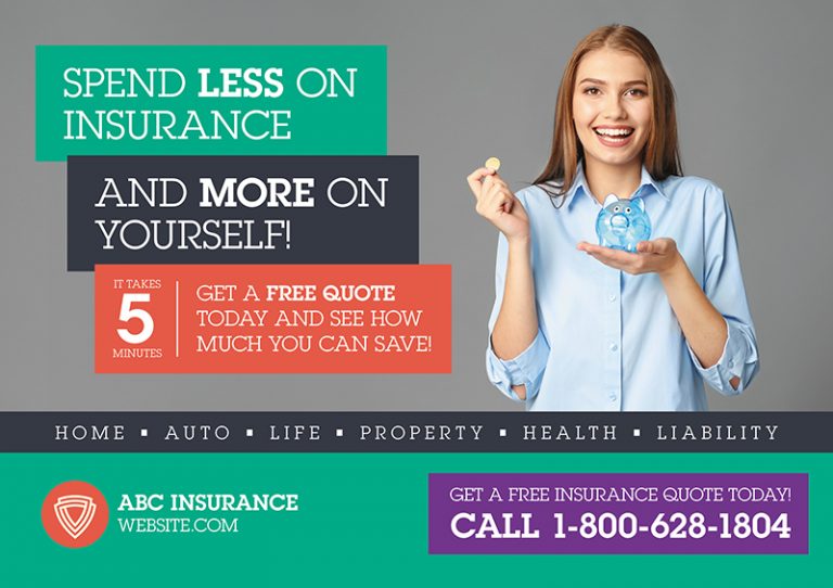 Piggy Bank Insurance Postcard Sample