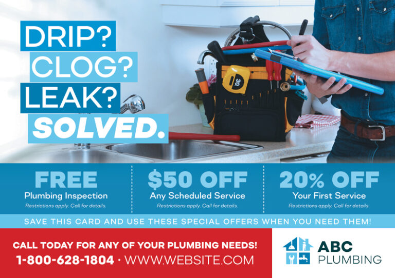 Plumbing Advertising Post Card Example