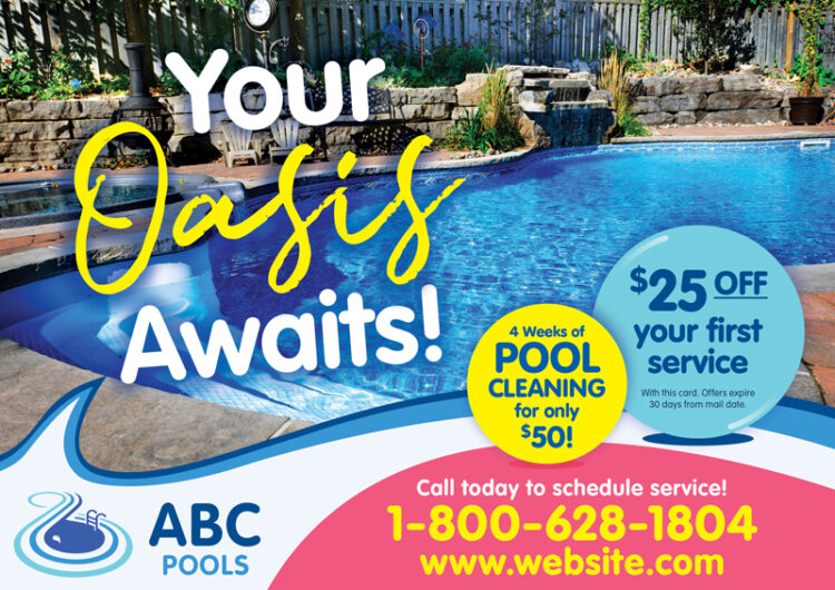 8 Brilliant Swimming Pool Service Direct Mail Postcard Advertising Examples