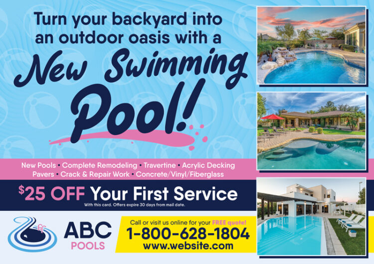 8 Brilliant Swimming Pool Service Direct Mail Postcard