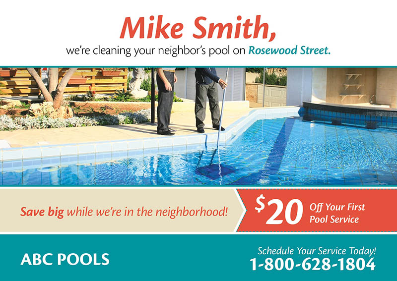 Pool Service Postcard Example