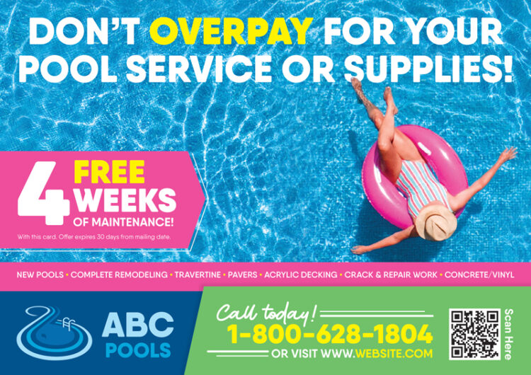 8 Brilliant Swimming Pool Service Direct Mail Postcard