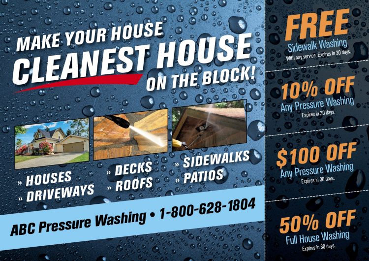 6 Brilliant Window Washing & Pressure Cleaning Direct Mail Postcard