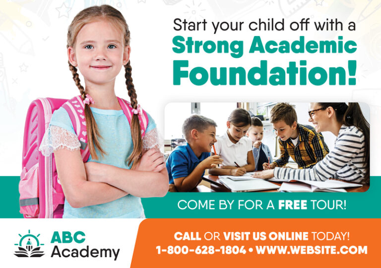 Private School Enrollment Postcard Design