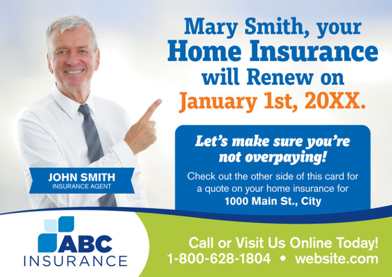 Property Insurance Postcard With Home Burning