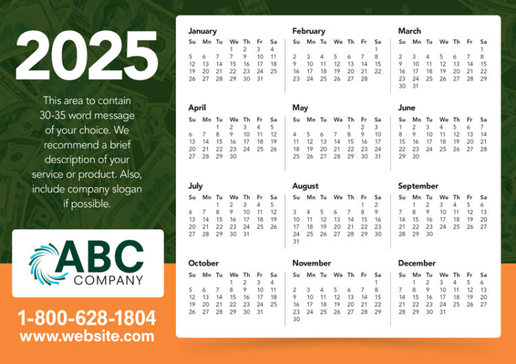 calendar postcard
