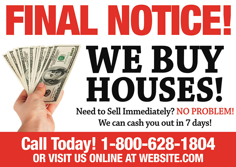 We Buy Houses Cash Postcards