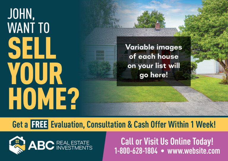 Real Estate Investor Variable Home Image Postcard