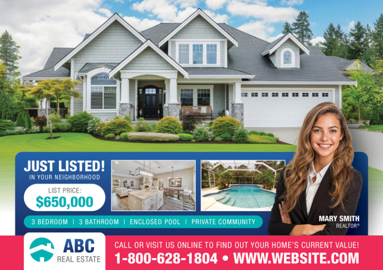 Real Estate Just Listed by Name Postcard