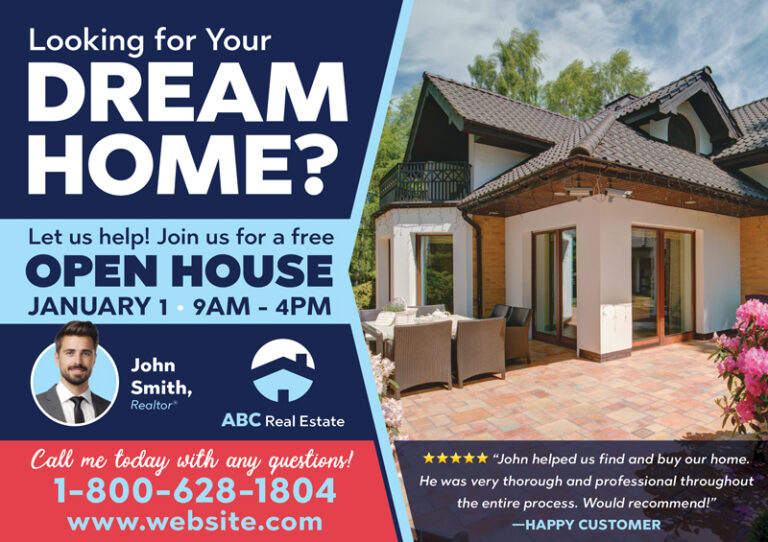 Real Estate Marketing Open House Postcards