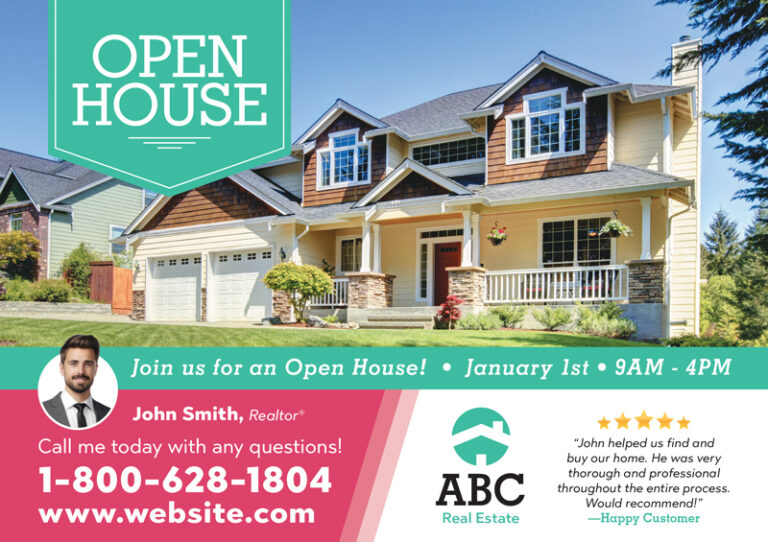 Real Estate Open House Invitation Postcards