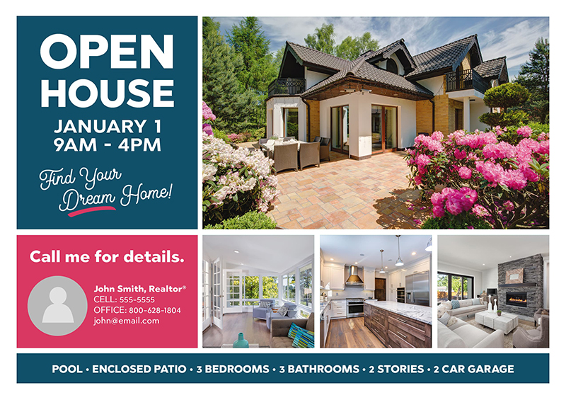 Real Estate Open House Postcards