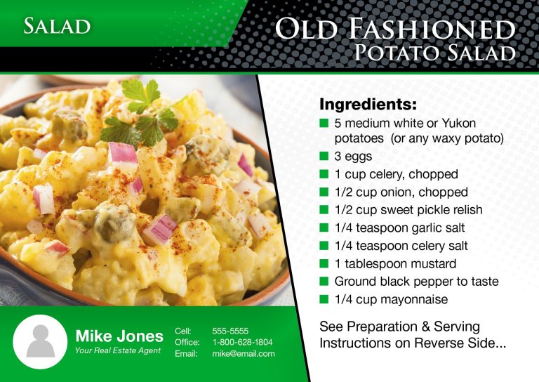 Real Estate Postcard Recipe Samples