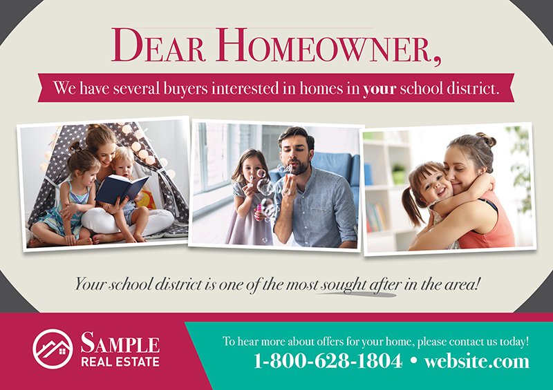 Real Estate Postcard for School District Buyers