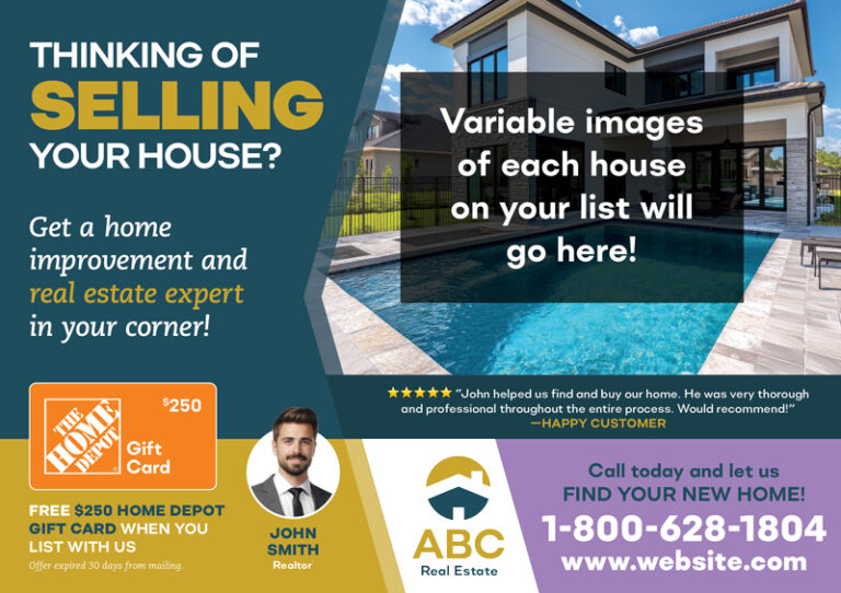 Realtor Variable Home Image Postcard Template