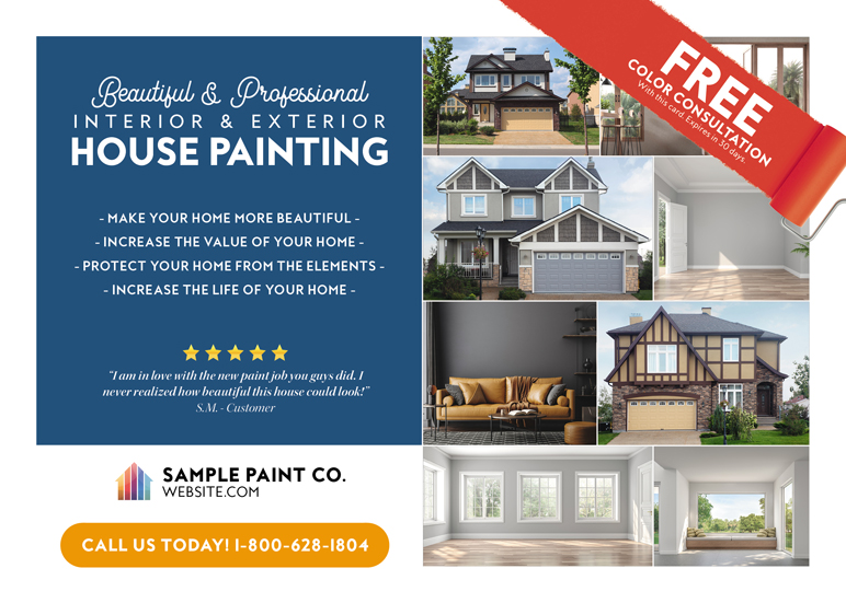 Residential Painting Company Promotional Mailer Example