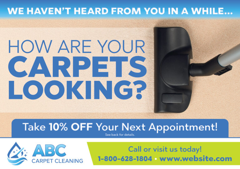Rug And Upholstery Cleaner Marketing Postcard Idea
