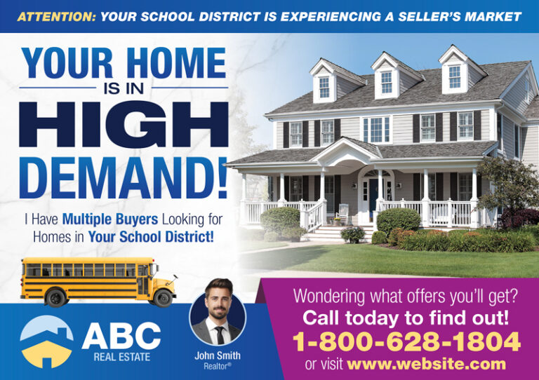 School District Targeting Real Estate Postcard
