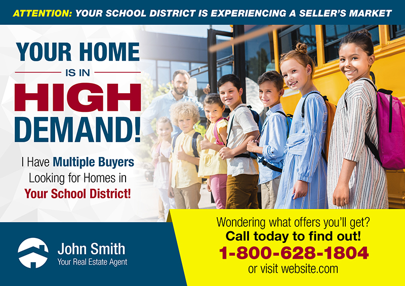 School District Targeting Real Estate Postcard