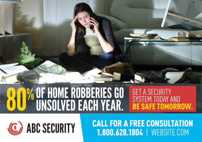 Security System Advertising Postcard Example