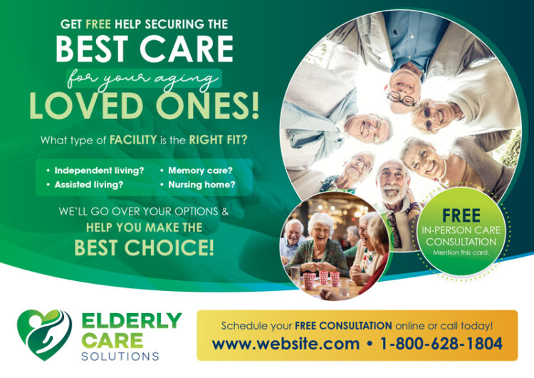 4 Brilliant Senior Care Direct Mail Postcard Advertising Examples