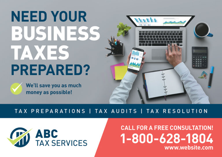 Tax Preparation Postcard Templates