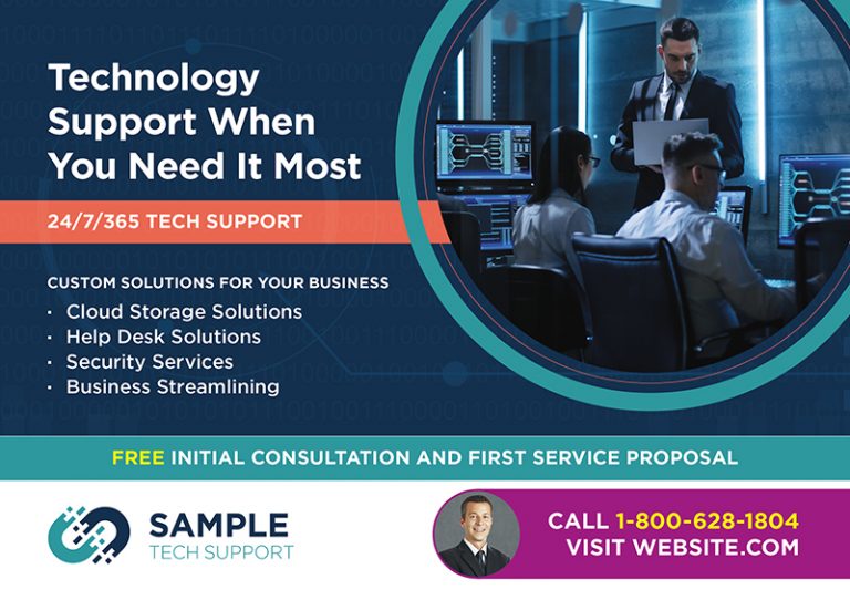Tech Support Postcard with Free Consultation