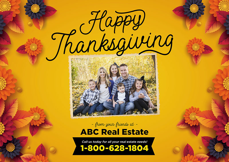 Thanksgiving Real Estate Postcard Design