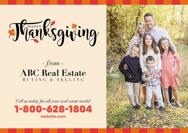 6 Beautiful Thanksgiving Real Estate Postcards to Use