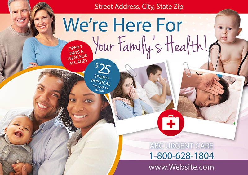 Urgent Care Postcard Design