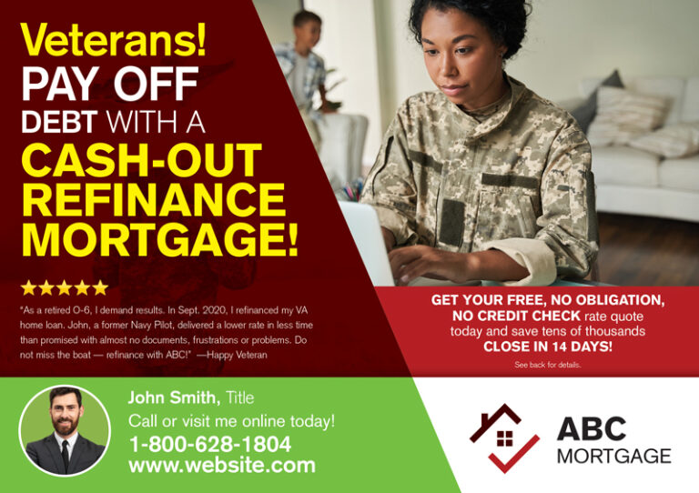 VA Loan Mortgage Direct Mail Postcard