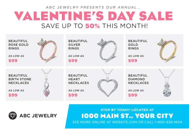 Valentine's Day Jewelry Jewel Postcard