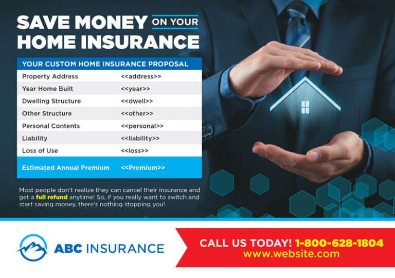 Variable Home Insurance Postcard with Quote