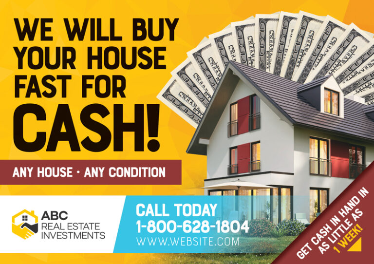 We Buy Houses Cash Postcards