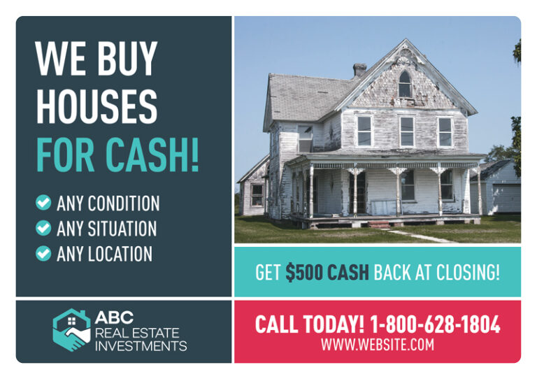 We Buy Houses Cash Postcards