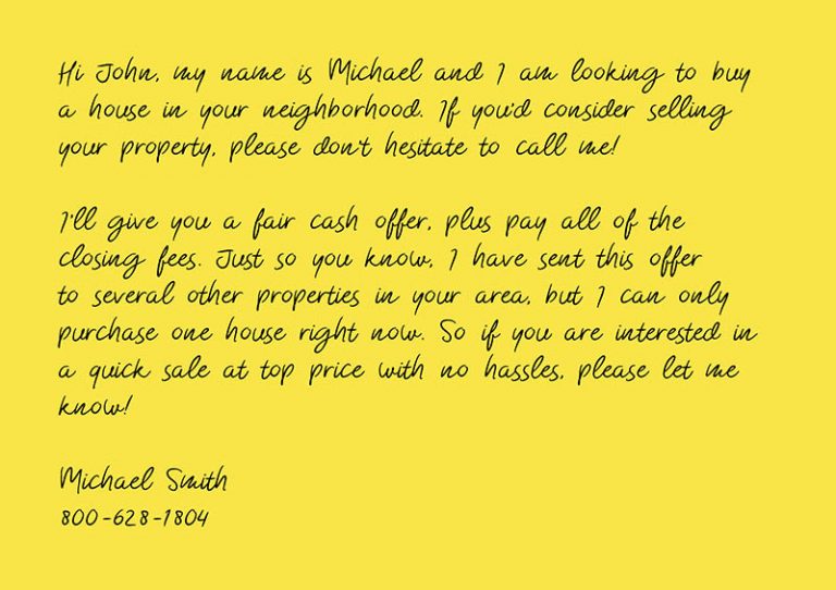 Yellow Postcard Example