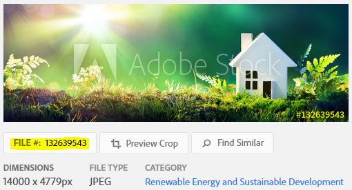 File # location on Adobe Stock website