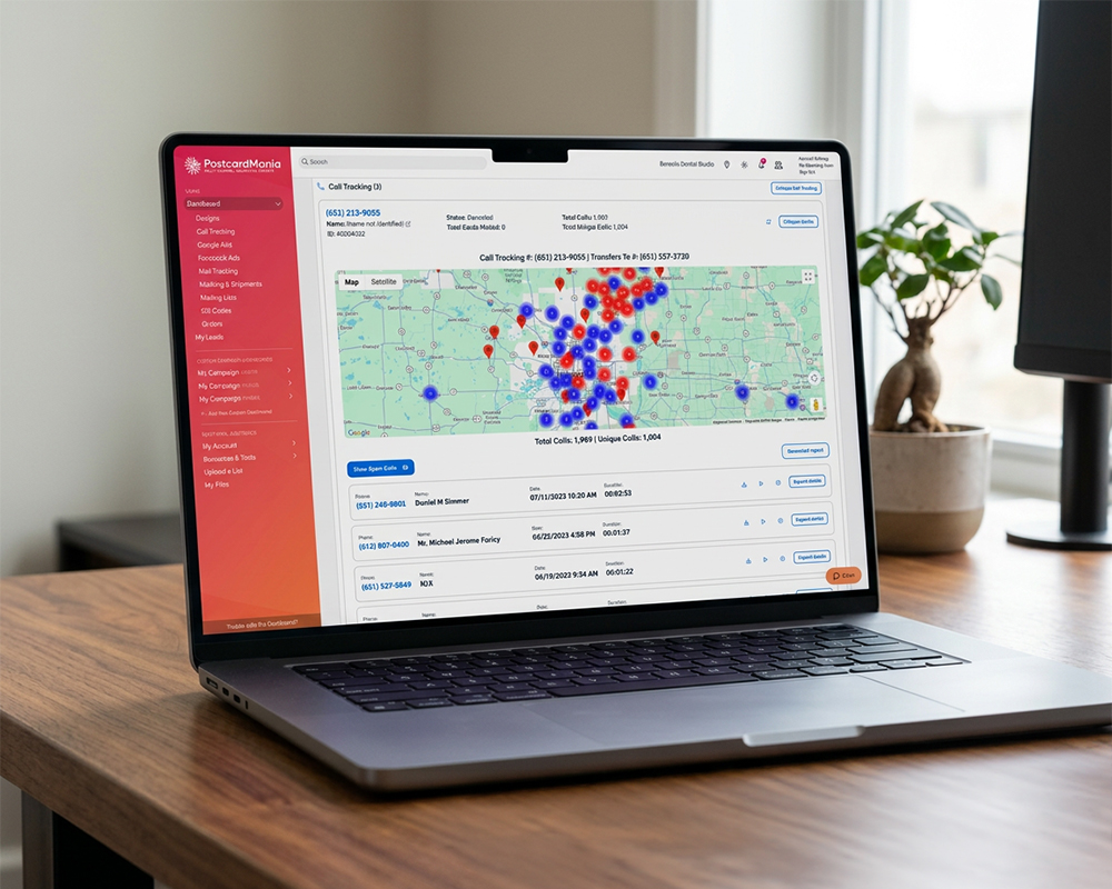 Call tracking services dashboard