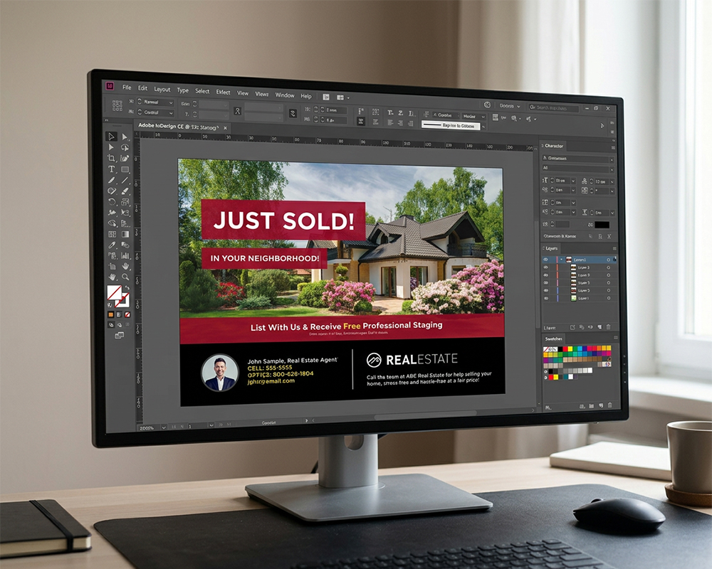 Custom postcard design services for direct mail prospect follow-up