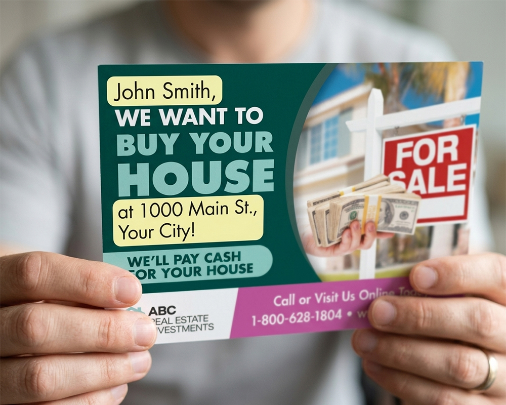 Personalized direct mail postcard services