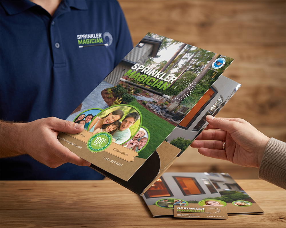 Person Holding Sales Pocket Folder