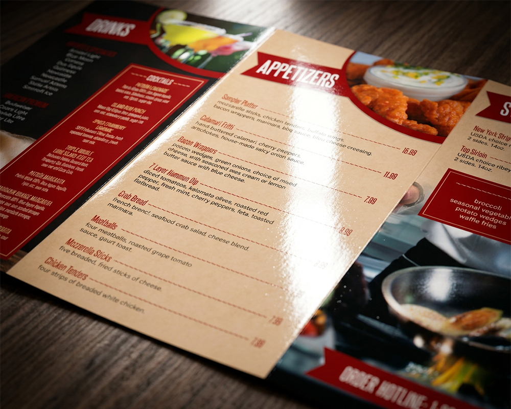 Waterproof menu