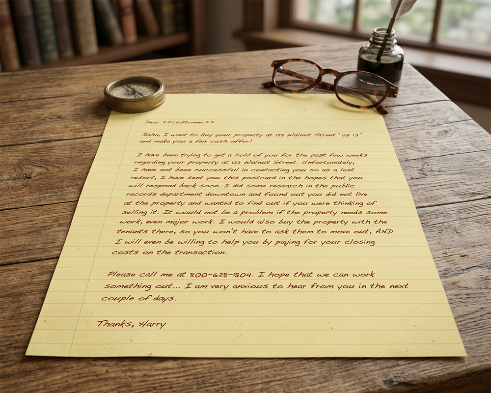 Yellow Letter On Table