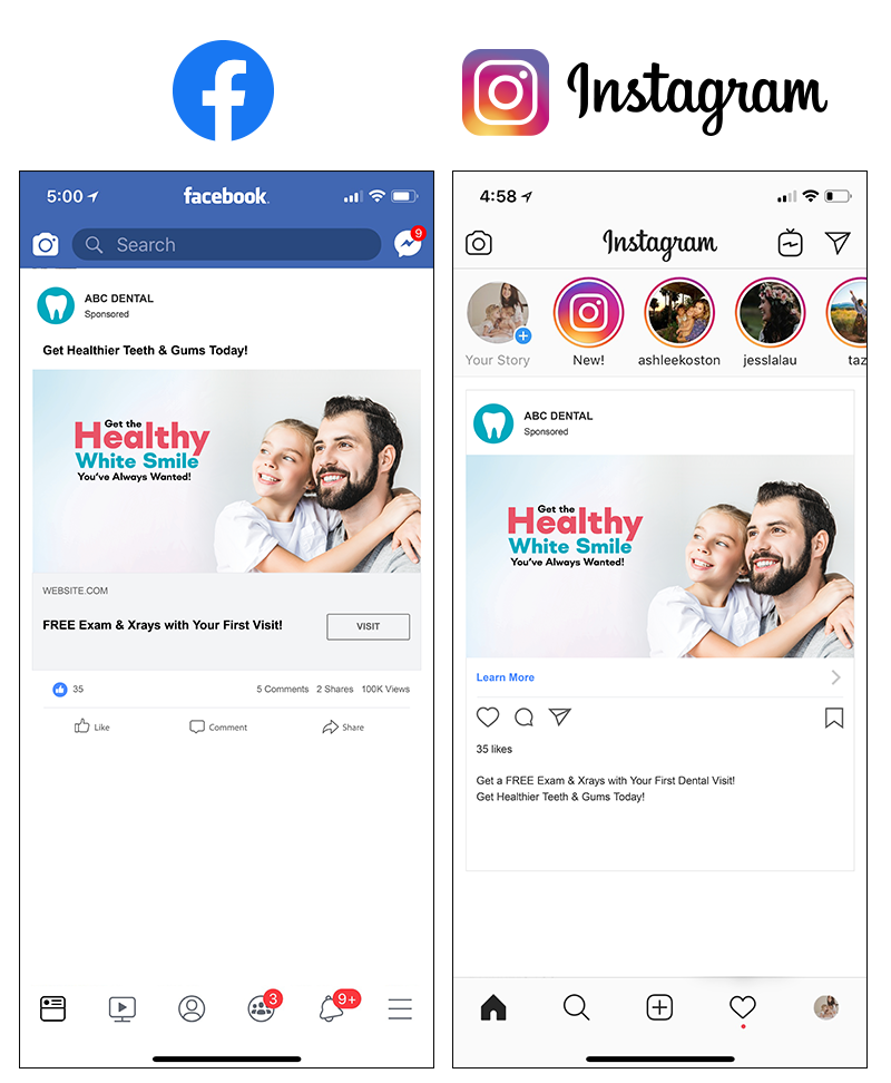 Everywhere Dental Targeted Facebook & Instagram Ads