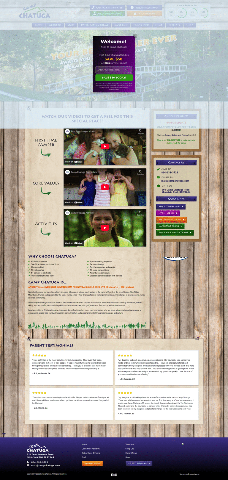 campchatuga.com website preview