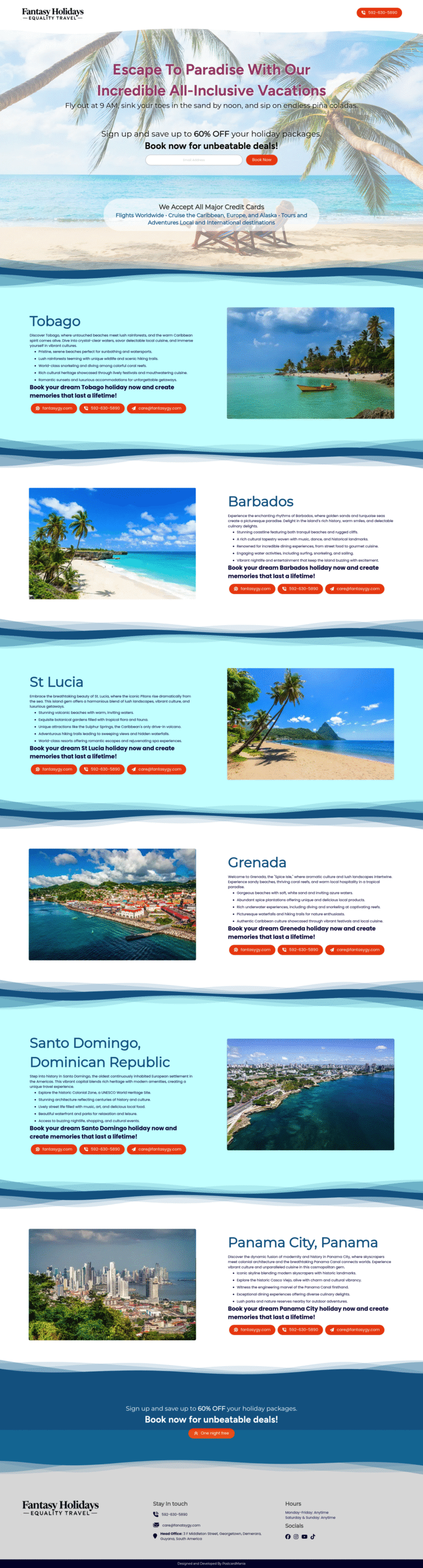 fantasyholidaysgy.com website preview